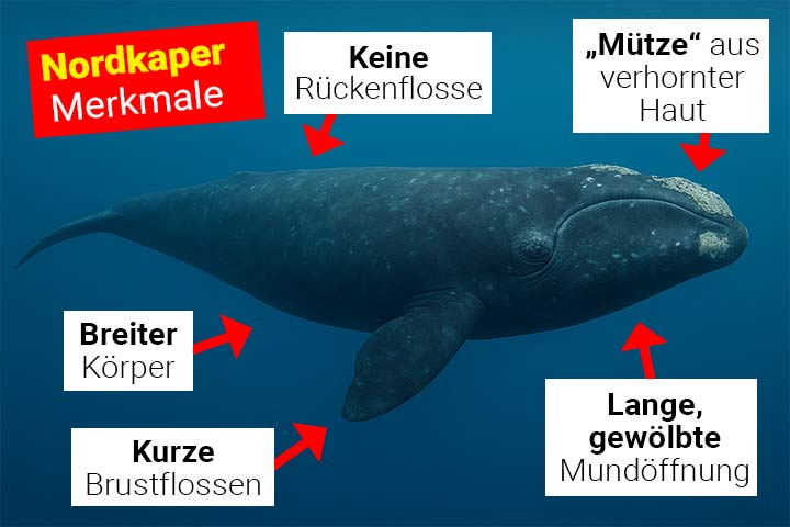 Nordkaper Körperbau und Aussehen